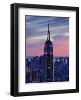 New York City, Manhattan, View Towards Downtown; Empire State Building from Rockerfeller Centre, US-Gavin Hellier-Framed Premium Photographic Print