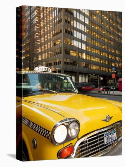 New York City, Manhattan, Yellow Nyc Checker Taxi in the Downtown Financial District of Manhattan, -Gavin Hellier-Stretched Canvas