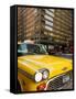New York City, Manhattan, Yellow Nyc Checker Taxi in the Downtown Financial District of Manhattan, -Gavin Hellier-Framed Stretched Canvas
