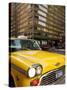 New York City, Manhattan, Yellow Nyc Checker Taxi in the Downtown Financial District of Manhattan, -Gavin Hellier-Stretched Canvas