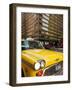 New York City, Manhattan, Yellow Nyc Checker Taxi in the Downtown Financial District of Manhattan, -Gavin Hellier-Framed Photographic Print