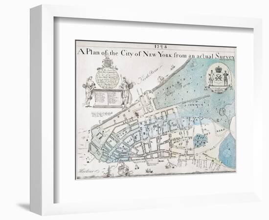 New York City Map, 1728-null-Framed Giclee Print