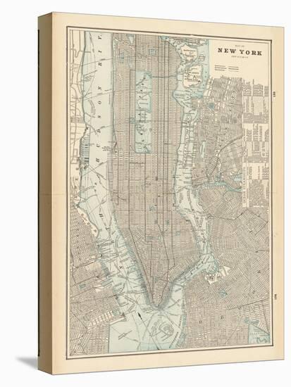 New York City Map-Wild Apple Portfolio-Stretched Canvas