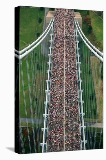 New York City Marathon Runners on Verrazano Bridge-null-Stretched Canvas