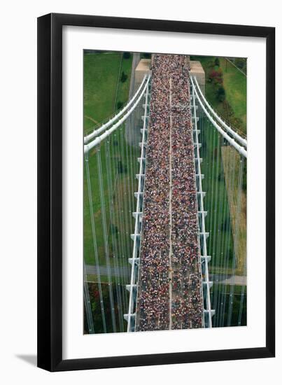 New York City Marathon Runners on Verrazano Bridge-null-Framed Premium Photographic Print