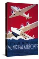 New York City Municipal Airport Vintage Poster - New York, NY-Lantern Press-Stretched Canvas