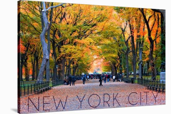 New York City, New York - Central Park in Autumn-Lantern Press-Stretched Canvas