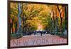 New York City, New York - Central Park in Autumn-Lantern Press-Framed Art Print