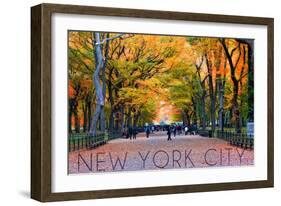 New York City, New York - Central Park in Autumn-Lantern Press-Framed Art Print