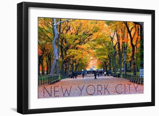 New York City, New York - Central Park in Autumn-Lantern Press-Framed Art Print