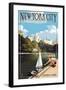 New York City, New York - Central Park-Lantern Press-Framed Art Print