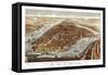 New York City, New York - Panoramic Map No. 1-Lantern Press-Framed Stretched Canvas