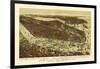 New York City, New York - Panoramic Map-Lantern Press-Framed Art Print