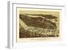 New York City, New York - Panoramic Map-Lantern Press-Framed Art Print