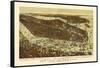 New York City, New York - Panoramic Map-Lantern Press-Framed Stretched Canvas