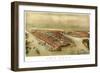 New York City, New York - Panoramic Map-Lantern Press-Framed Art Print