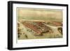 New York City, New York - Panoramic Map-Lantern Press-Framed Art Print