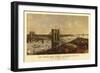 New York City, New York - Panoramic Map-Lantern Press-Framed Premium Giclee Print