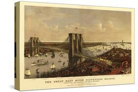 New York City, New York - Panoramic Map-Lantern Press-Stretched Canvas