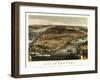 New York City, New York - Panoramic Map-Lantern Press-Framed Art Print