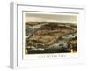 New York City, New York - Panoramic Map-Lantern Press-Framed Art Print