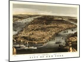 New York City, New York - Panoramic Map-Lantern Press-Mounted Art Print