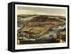 New York City, New York - Panoramic Map-Lantern Press-Framed Stretched Canvas