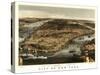 New York City, New York - Panoramic Map-Lantern Press-Stretched Canvas