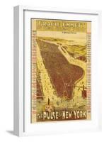 New York City, New York - Panoramic Map-Lantern Press-Framed Art Print