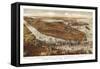 New York City, New York - Panoramic Map-Lantern Press-Framed Stretched Canvas