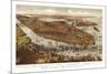 New York City, New York - Panoramic Map-Lantern Press-Mounted Premium Giclee Print