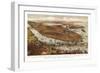 New York City, New York - Panoramic Map-Lantern Press-Framed Art Print