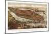 New York City, New York - Panoramic Map-Lantern Press-Mounted Art Print