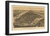 New York City, New York - Panoramic Map-Lantern Press-Framed Premium Giclee Print