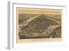 New York City, New York - Panoramic Map-Lantern Press-Framed Premium Giclee Print