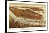 New York City, New York - Panoramic Map-Lantern Press-Framed Stretched Canvas