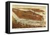 New York City, New York - Panoramic Map-Lantern Press-Framed Stretched Canvas