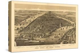 New York City, New York - Panoramic Map-Lantern Press-Stretched Canvas