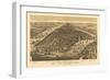 New York City, New York - Panoramic Map-Lantern Press-Framed Premium Giclee Print