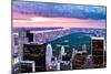 New York City, New York - Pink and Purple Skyline-Lantern Press-Mounted Art Print