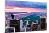 New York City, New York - Pink and Purple Skyline-Lantern Press-Mounted Art Print