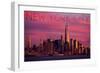 New York City, New York - Pink Skyline-Lantern Press-Framed Art Print