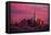 New York City, New York - Pink Skyline-Lantern Press-Framed Stretched Canvas