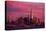 New York City, New York - Pink Skyline-Lantern Press-Stretched Canvas