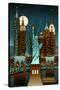 New York City, New York - Retro Skyline (no text)-Lantern Press-Stretched Canvas