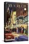 New York City, New York - Theater Scene-Lantern Press-Stretched Canvas