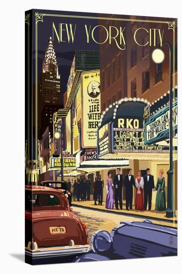 New York City, New York - Theater Scene-Lantern Press-Stretched Canvas