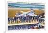 New York City, New York - United Airlines Plane Departing La Guardia-Lantern Press-Framed Art Print