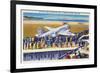 New York City, New York - United Airlines Plane Departing La Guardia-Lantern Press-Framed Art Print