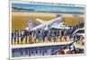 New York City, New York - United Airlines Plane Departing La Guardia-Lantern Press-Mounted Art Print